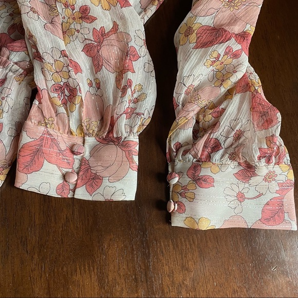 Veronica Beard Cybil Floral Shimmer Silk Dress Size 0 - Picture 7 of 10